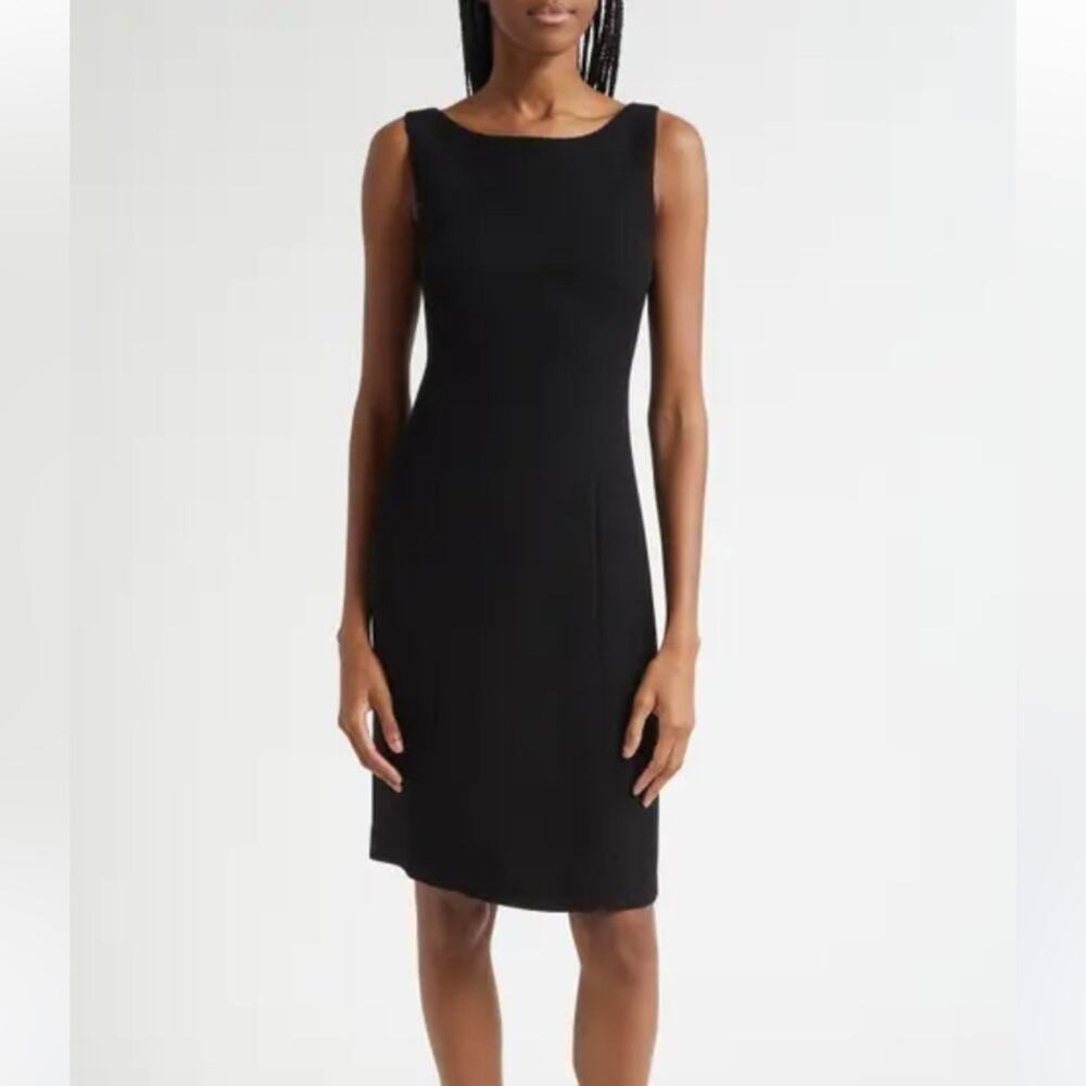 Eileen Fisher Sleeveless Sheath Dress Lined Viscose Blend Ponte Knit Small